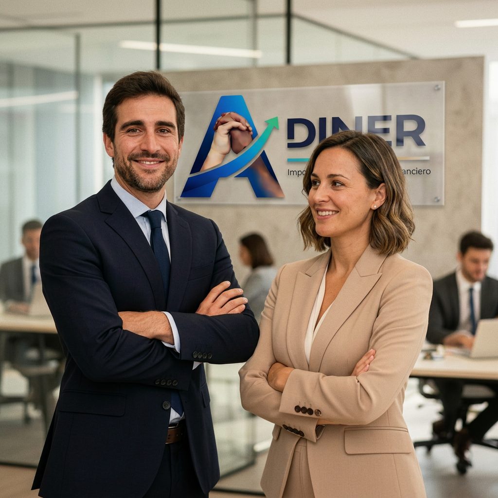 Asesores financieros de ADINER en oficina